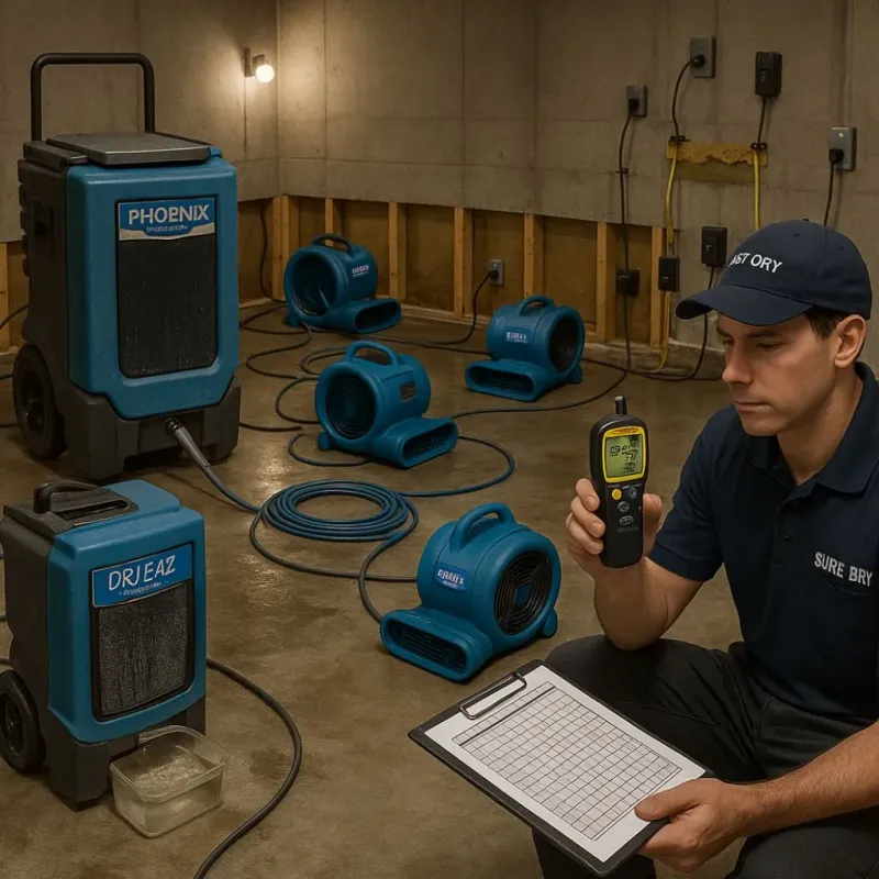 Structural Drying and Dehumidification process in Addison, ME